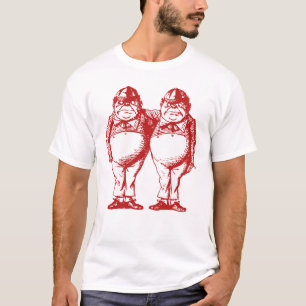 Tweedle Dee und Tweedle Dum mit Tinte geschwärztes T-Shirt