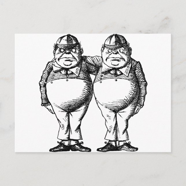 Tweedle Dee und Tweedle Dum Postkarte (Vorderseite)
