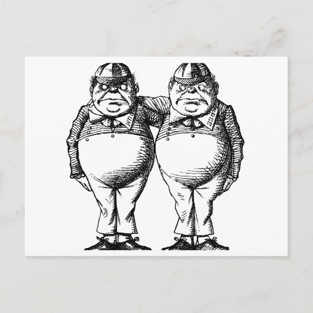 Tweedle Dee und Tweedle Dum Postkarte (Vorderseite)