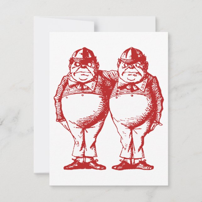 Tweedle Dee und Tweedle Dum rotes Einladung (Vorderseite)