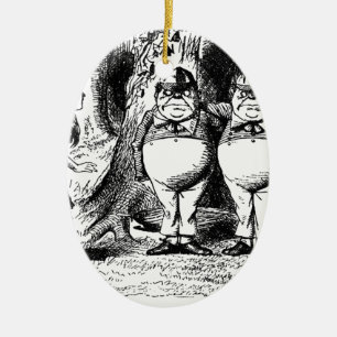 Tweedle Dum und Tweedle Dee Keramik Ornament