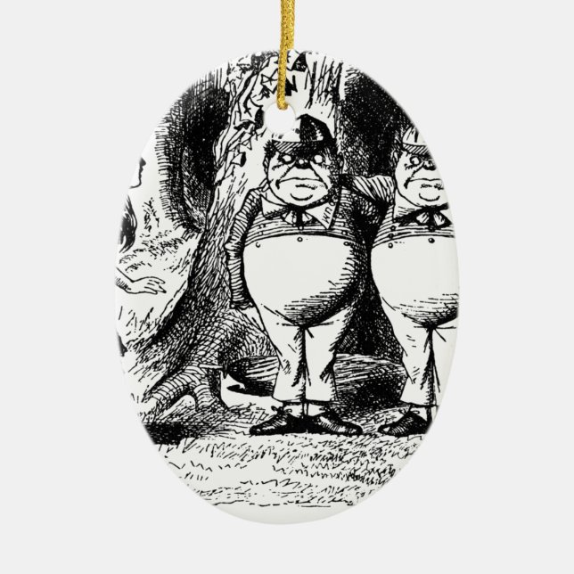 Tweedle Dum und Tweedle Dee Keramik Ornament (Vorne)