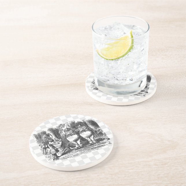 Tweedle Dum und Tweedle Dee Sandstein Untersetzer (Seite)