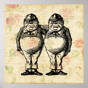 Tweedlede und Tweedledum-Alice im Wunderland Poster