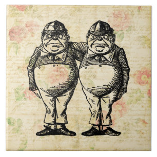 Tweedledee und Tweedledum-Alice im Wunderland Fliese