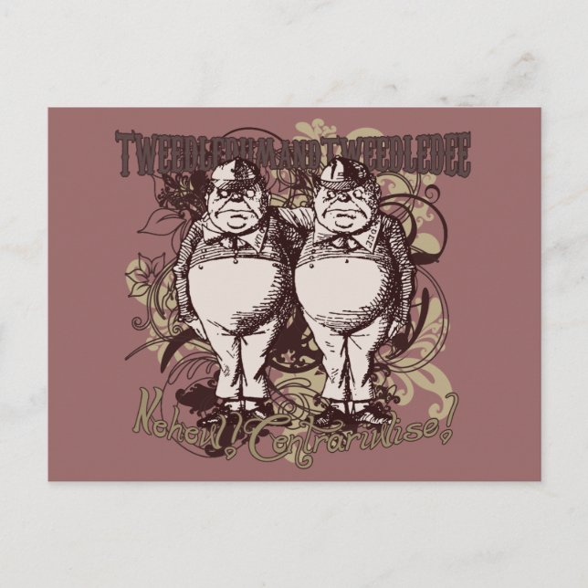 Tweedledum & Tweedledee Carnivale Style Postkarte (Vorderseite)