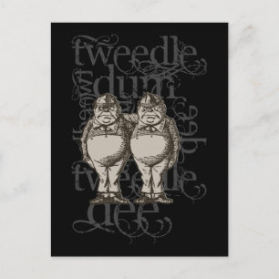 Tweedledum & Tweedledee Grunge (Einzelfigur) Postkarte