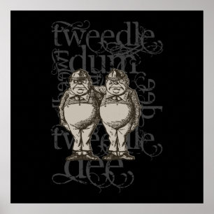 Tweedledum & Tweedledee Grunge (Single Abbildung) Poster