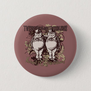 Tweedledum & Tweedledee Karneval-Stil Button