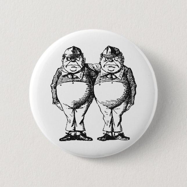 Tweedledum u. Tweedledee Button (Vorderseite)