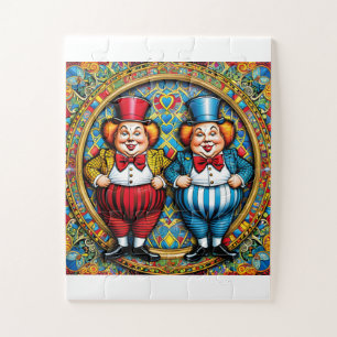 Tweedlledum und Tweedlde aus der Alice im Wunderla Puzzle