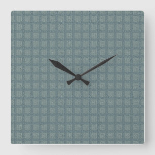 Tweedwolle Grau und Salbei Quadratische Wanduhr