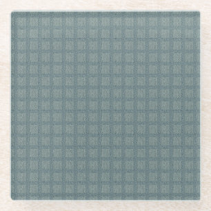 Tweedy Wool Aqua und grünes Muster Glasuntersetzer