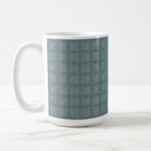 Tweedy Wool Aqua und grünes Muster Kaffeetasse