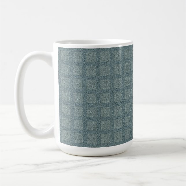 Tweedy Wool Aqua und grünes Muster Kaffeetasse (Links)
