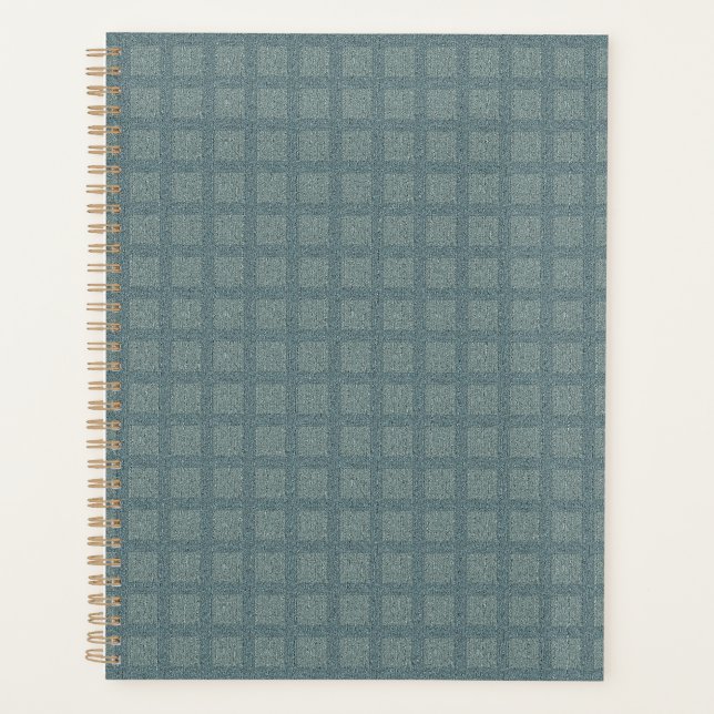 Tweedy Wool Aqua und grünes Muster Planer (Vorderseite)