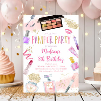 Tween Girl Pink Pamper Party Geburtstag Einladung