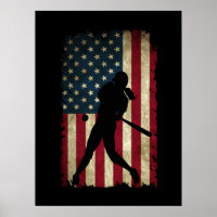 Tween Girls Softball Stuff USA Flag