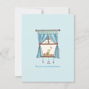 Tweet Heart Bird Valentine's Day Card Karte