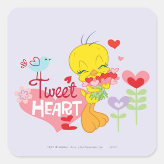 Tweet Heart Quadratischer Aufkleber