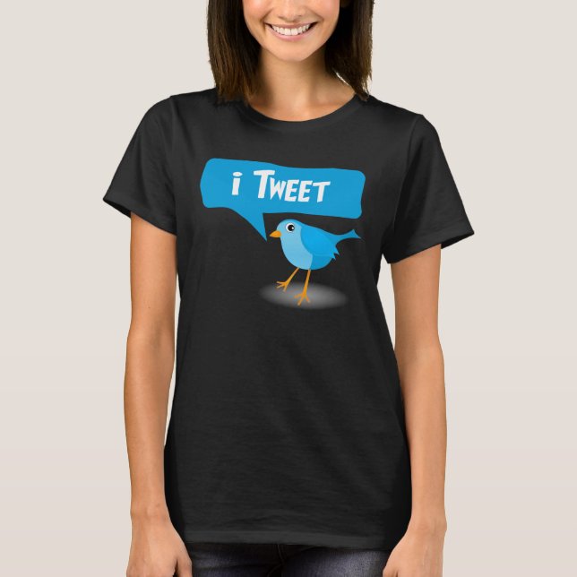 Tweet Niedlich Blue Twitter Bird Ladys T - Shirt (Vorderseite)