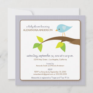 Tweet Tweet Custom Baby Shower Invitation (lilac) Einladung