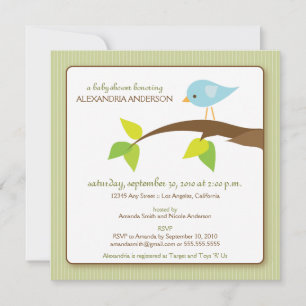 Tweet Tweet Custom Baby Shower Invitation (Salbei) Einladung