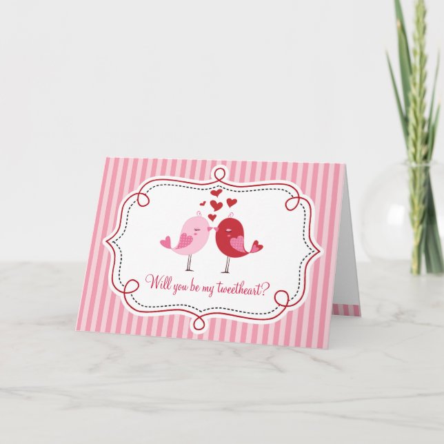 Tweeten Liebe-Vogel-Karte Feiertagskarte (Vorderseite)