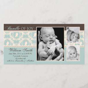 Tweeten Sie tweeten Jungen-Mitteilungs-Karte Ankündigung