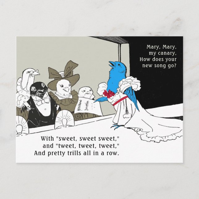 Tweetend Blauvogel c.1900 Mutterwild Gänse CC1154 Postkarte (Vorderseite)