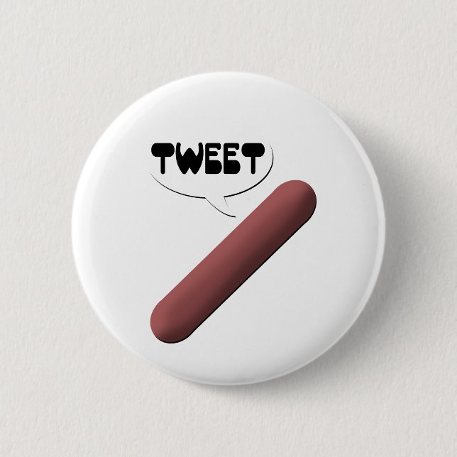 Tweetende Würstchen Button (Vorderseite)