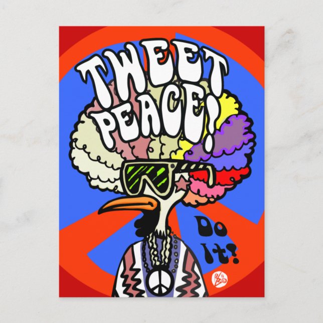 Tweetetest Frieden! Postkarte (Vorderseite)