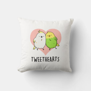 Tweethearts Funny Love Birds Pun Kissen