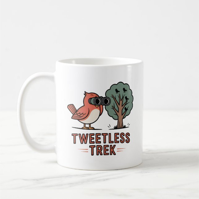 Tweetless Trek Mug – Funny Birdwatching Gift Kaffeetasse (Links)