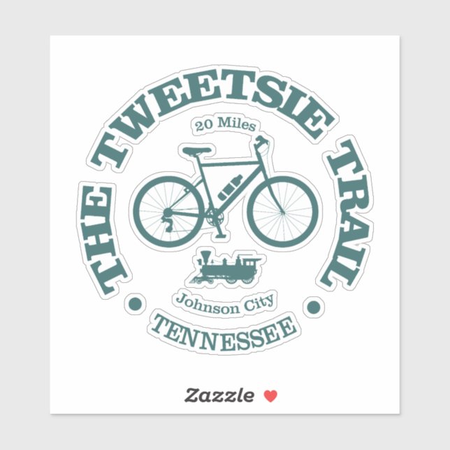 Tweetsie Trail (Radfahren) Aufkleber (Blatt)
