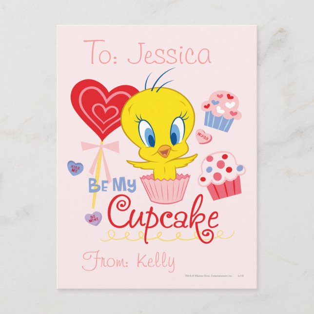 TWEETY™ Be My Cupcake Postkarte (Vorderseite)