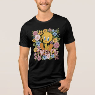 TWEETY™ Blumenstickerei Grafik Tri-Blend Shirt
