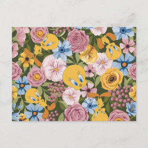 TWEETY™ Blumenstickereimuster Postkarte