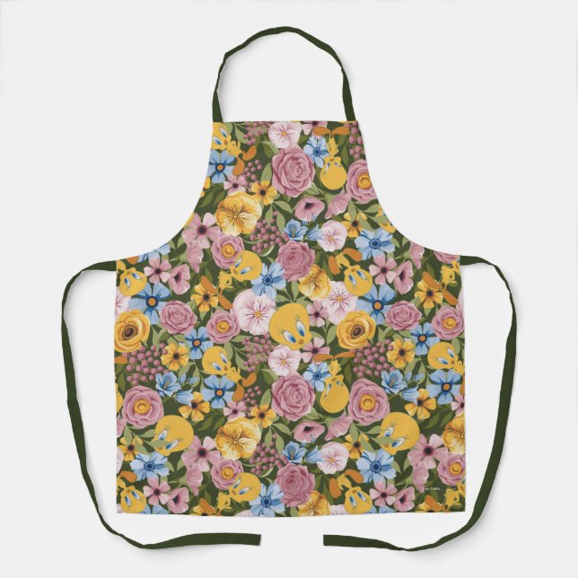TWEETY™ Blumenstickmuster Schürze (Vorderseite)