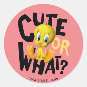 TWEETY™-Cute Or What? Runder Aufkleber