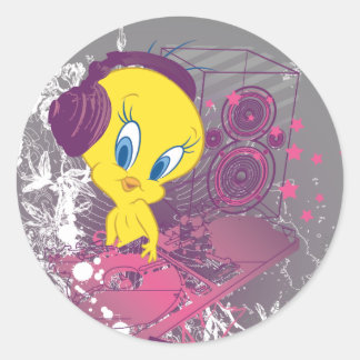 TWEETY™ Djing Runder Aufkleber