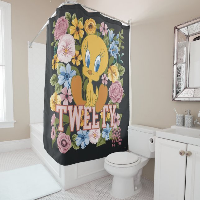 TWEETY™ Floral Embroidery Graphic Duschvorhang (Beispiel)