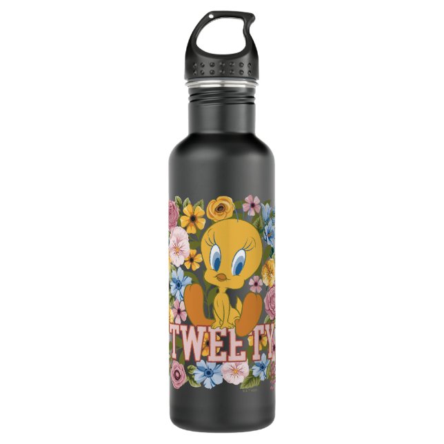TWEETY™ Floral Embroidery Graphic Edelstahlflasche (Vorderseite)