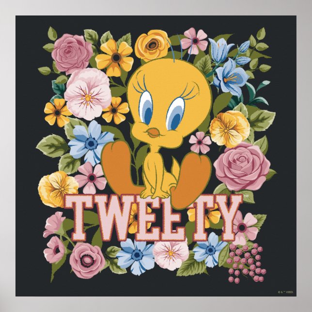 TWEETY™ Floral Embroidery Graphic Poster (Vorne)