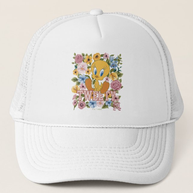 TWEETY™ Floral Embroidery Graphic Truckerkappe (Vorderseite)