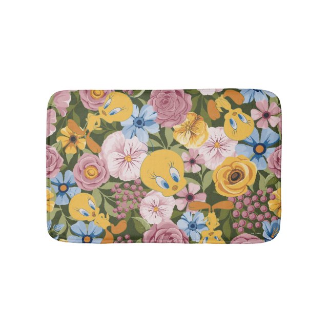 TWEETY™ Floral Embroidery Pattern Badematte (Vorderseite)