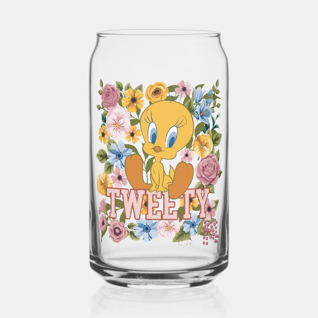 TWEETY™ Florale Stickerei Grafik Dosenglas (Vorderseite)