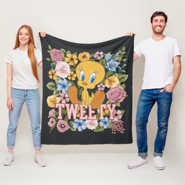 TWEETY™ Florale Stickerei Grafik Fleecedecke (Beispiel)