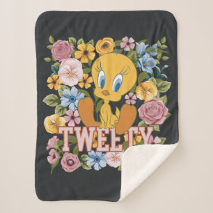 TWEETY™ Florale Stickerei Grafik Sherpadecke