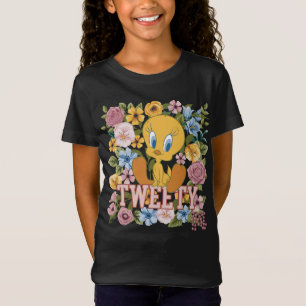 TWEETY™ Florale Stickerei Grafik T-Shirt